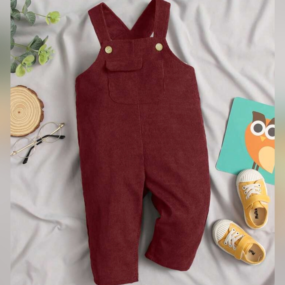 Solid Flap Pocket Overalls